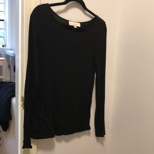 Anne Taylor Loft black long sleeve lace top